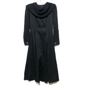 Vtg Black Cowl Neck Sheer Sleeve Dress Maxi Women 0 Whimsigoth Witchy Victorian